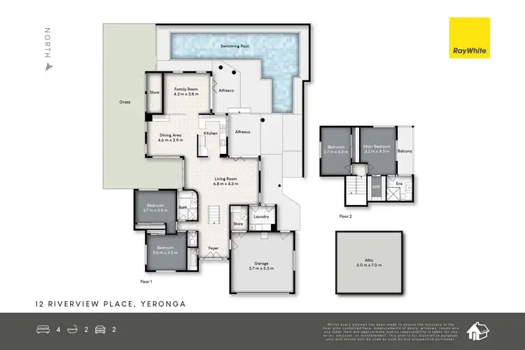 Floorplan of Homely house listing, 12 Riverview Place, Yeronga QLD 4104