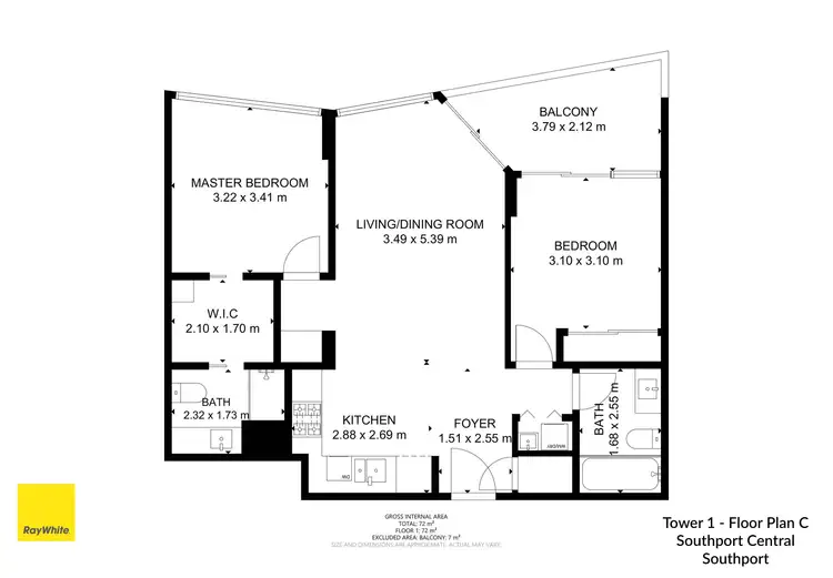 Floorplan of Homely apartment listing, 1263/56 Scarborough Street, Southport QLD 4215