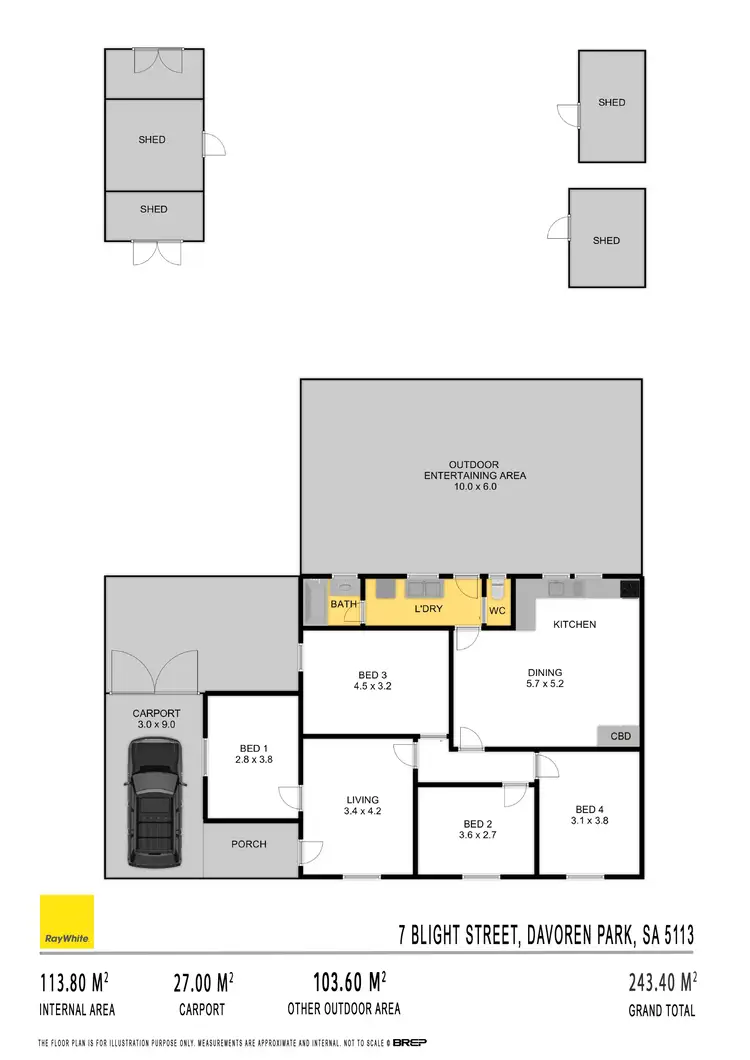 Floorplan of Homely house listing, 7 Blight Street, Davoren Park SA 5113