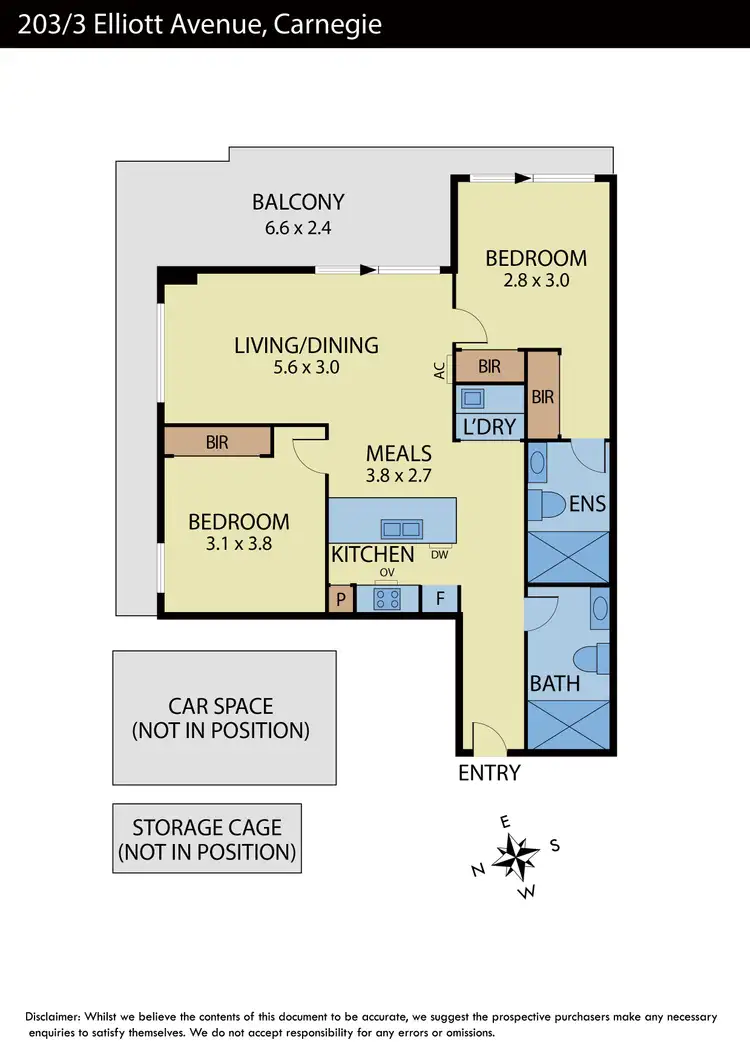 Floorplan of Homely apartment listing, 203/3 Elliott Avenue, Carnegie VIC 3163