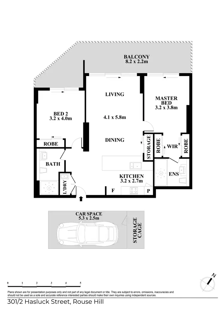 Floorplan of Homely apartment listing, 301/2 Hasluck Street, Rouse Hill NSW 2155