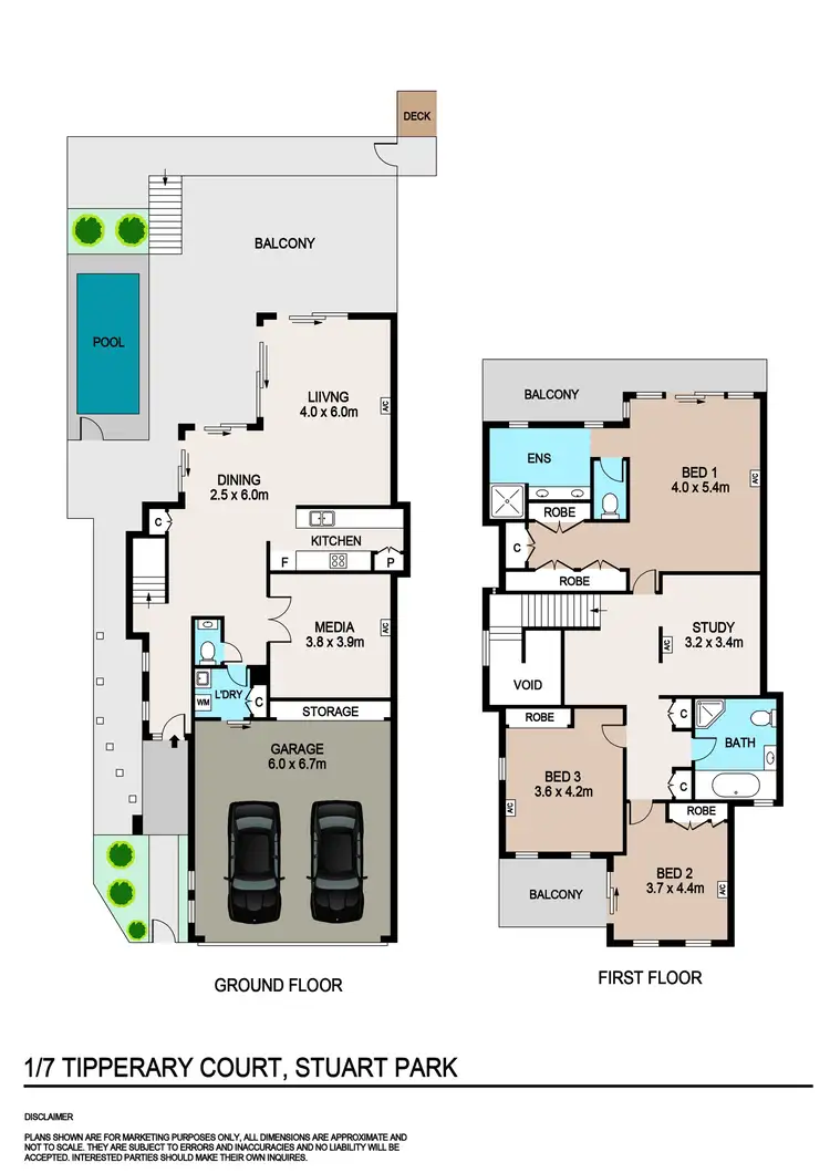 Floorplan of Homely townhouse listing, 1/7 Tipperary Court, Stuart Park NT 820