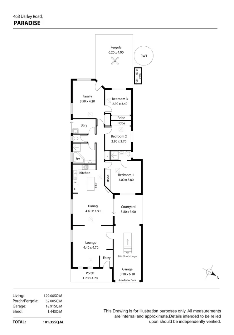 Floorplan of Homely house listing, 46B Darley Road, Paradise SA 5075