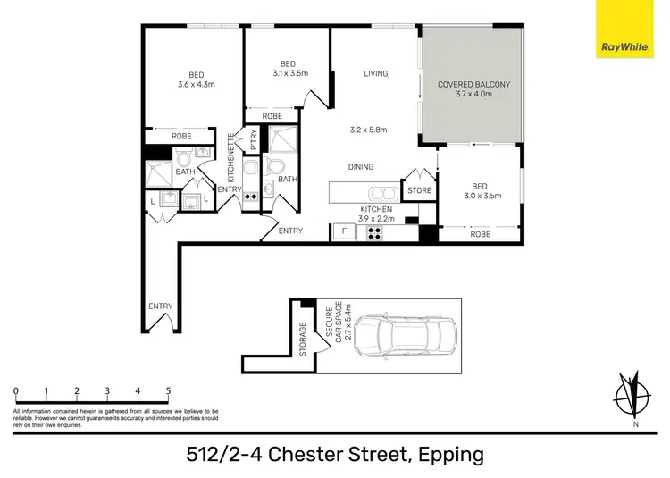 Floorplan of Homely unit listing, 512/2-4 Chester Street, Epping NSW 2121