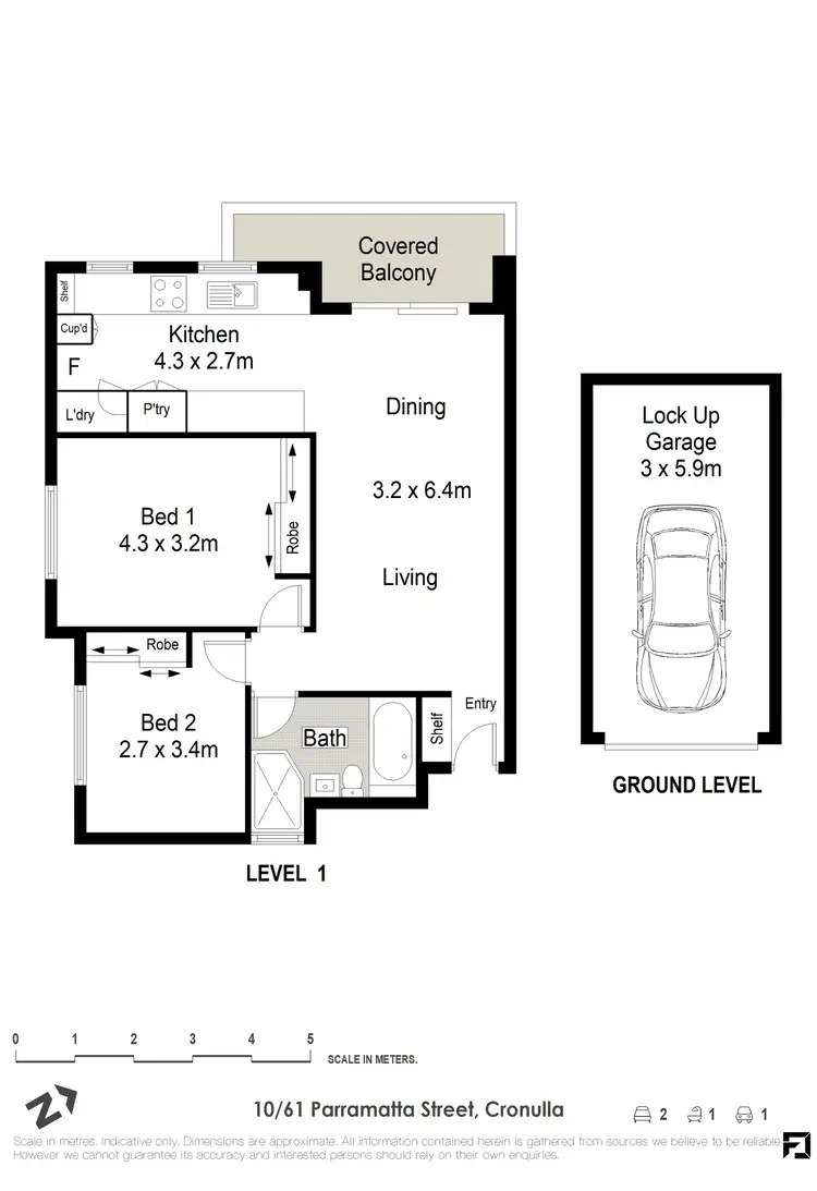 Floorplan of Homely apartment listing, 10/61 Parramatta Street, Cronulla NSW 2230