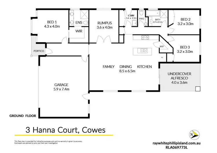 Floorplan of Homely other listing, 3 Hanna Court, Cowes VIC 3922