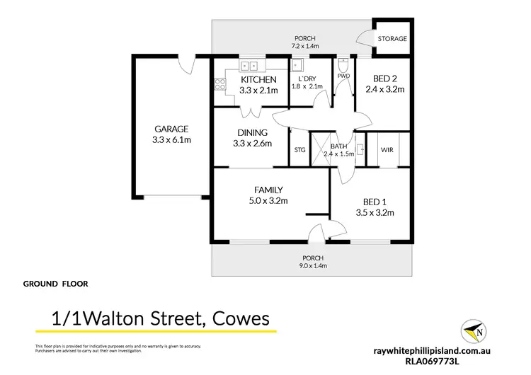 Floorplan of Homely house listing, 1/1 Walton Street, Cowes VIC 3922
