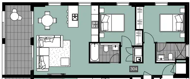 Floorplan of Homely apartment listing, 204/43-45 Loftus Crescent, Homebush NSW 2140