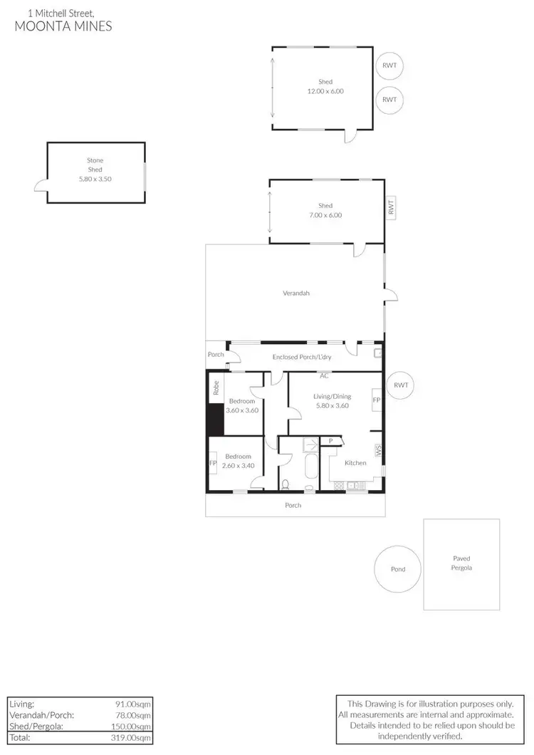 Floorplan of Homely house listing, 1 Mitchell Street, Moonta Mines SA 5558