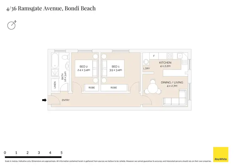 Floorplan of Homely apartment listing, 4/36 Ramsgate Avenue, Bondi Beach NSW 2026