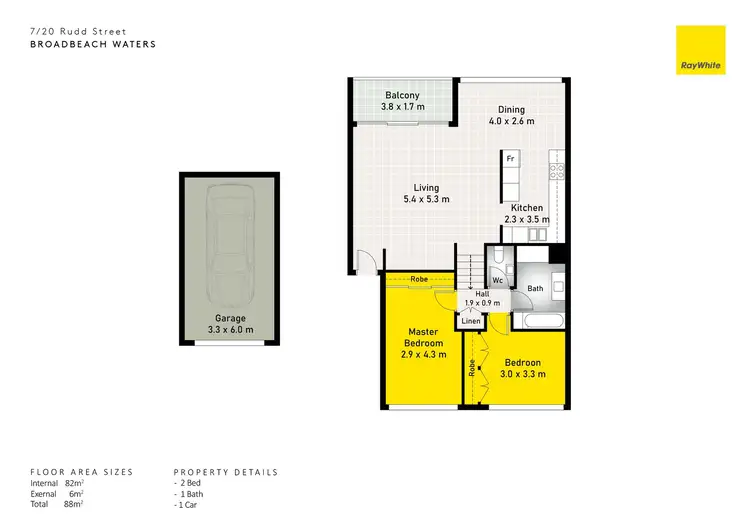 Floorplan of Homely apartment listing, 7/20 Rudd Street, Broadbeach Waters QLD 4218