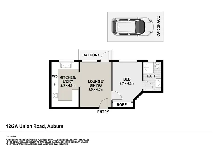 Floorplan of Homely unit listing, 12/2A Union Road, Auburn NSW 2144