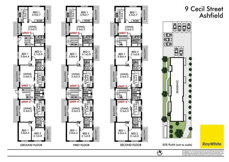 Floorplan of Homely block of units listing, 1-9/9 Cecil Street, Ashfield NSW 2131