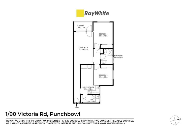 Floorplan of Homely unit listing, 1/90 Victoria Road, Punchbowl NSW 2196