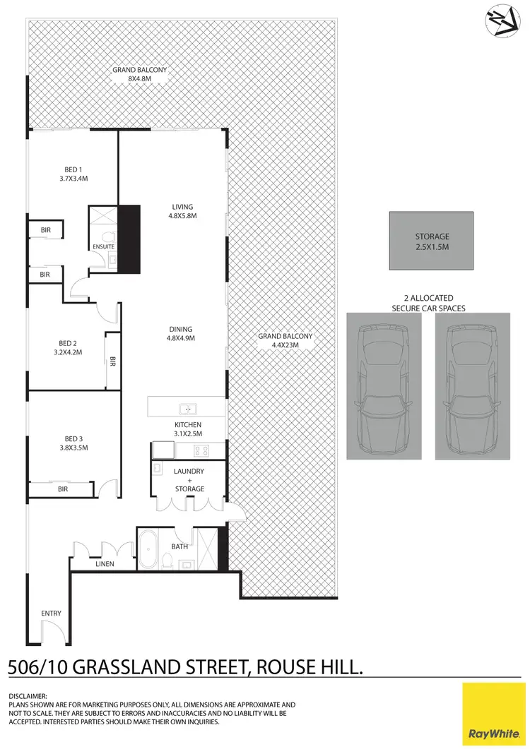 Floorplan of Homely unit listing, 506/10 Grassland Street, Rouse Hill NSW 2155