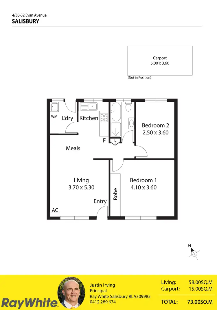 Floorplan of Homely unit listing, 4/30-32 Evan Avenue, Salisbury SA 5108