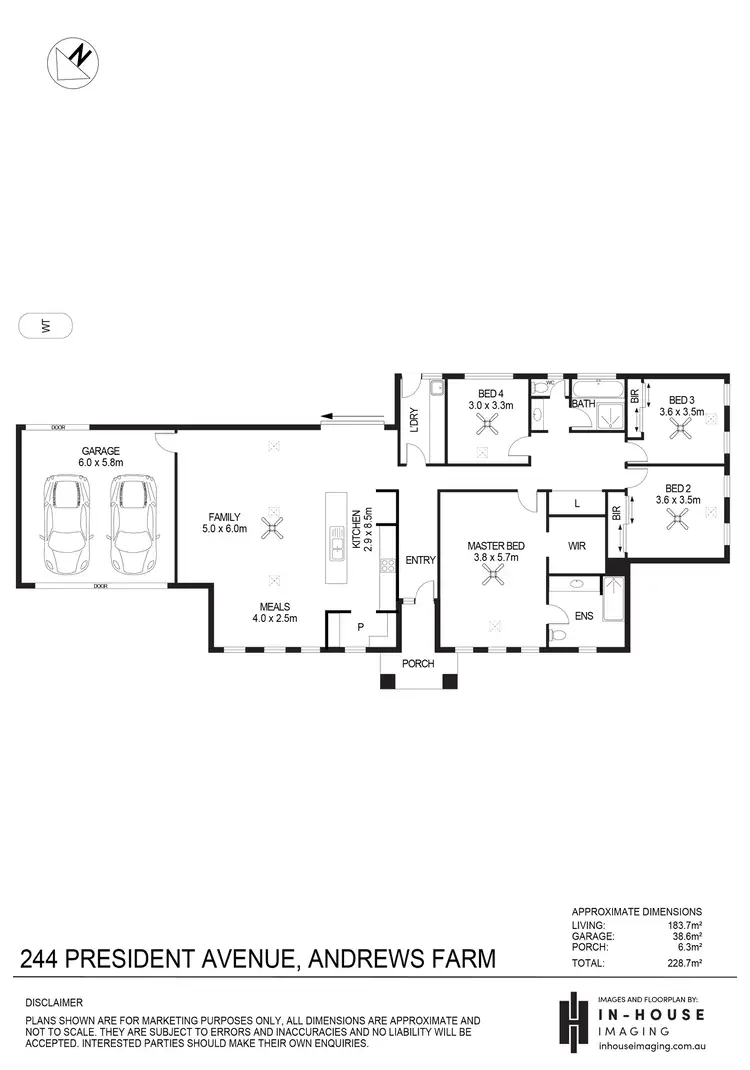 Floorplan of Homely house listing, 244 President Avenue, Andrews Farm SA 5114