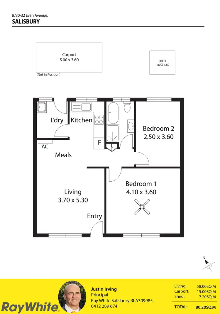 Floorplan of Homely unit listing, 8/30-32 Evan Avenue, Salisbury SA 5108