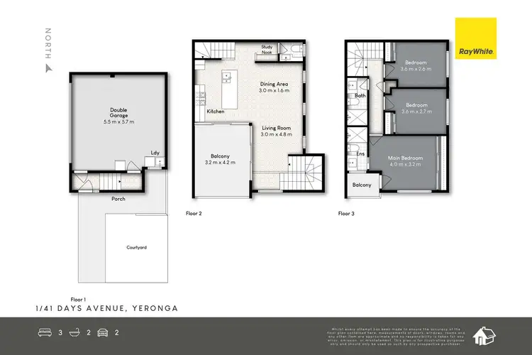 Floorplan of Homely townhouse listing, 1/41 Days Avenue, Yeronga QLD 4104