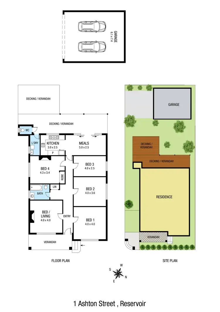 Floorplan of Homely house listing, 1 Ashton Street, Reservoir VIC 3073