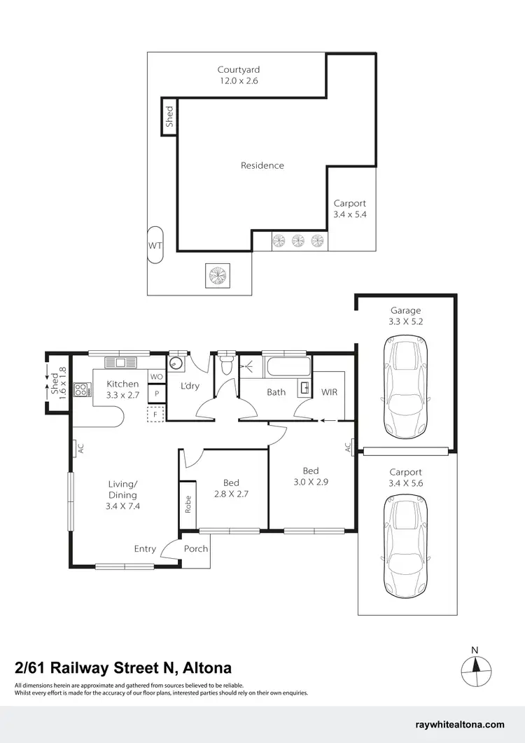 Floorplan of Homely unit listing, 2/61 Railway Street North, Altona VIC 3018