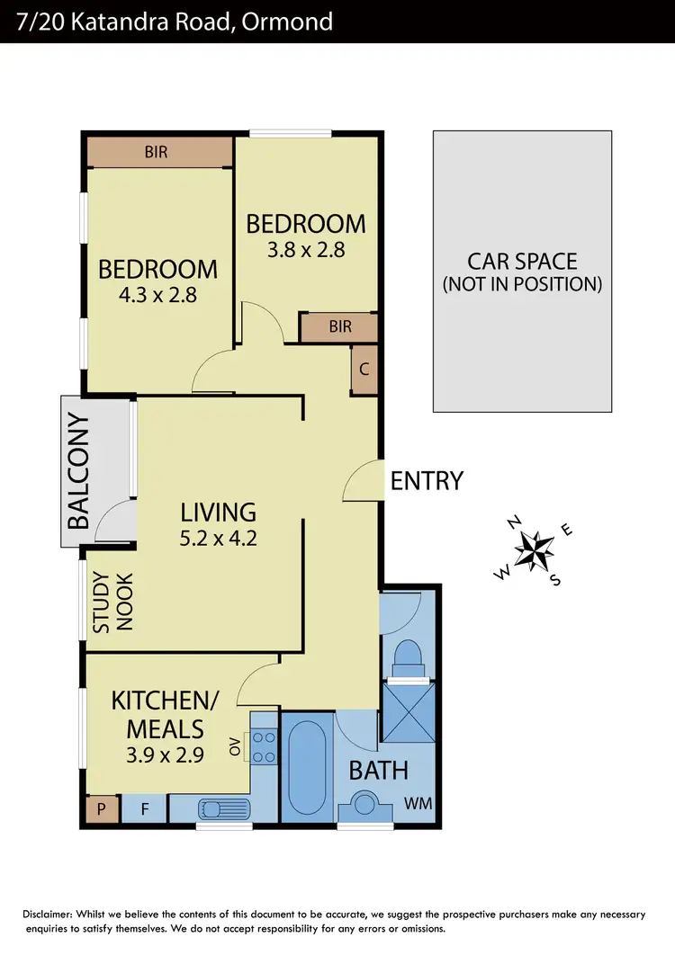 Floorplan of Homely apartment listing, 7/20 Katandra Road, Ormond VIC 3204