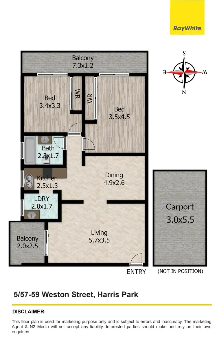 Floorplan of Homely unit listing, 5/57-59 Weston Street, Harris Park NSW 2150
