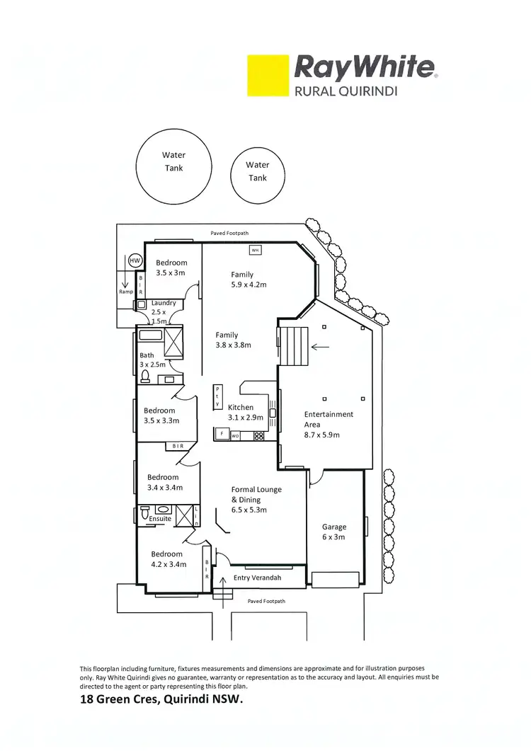 Floorplan of Homely house listing, 18 Green Cresent, Quirindi NSW 2343