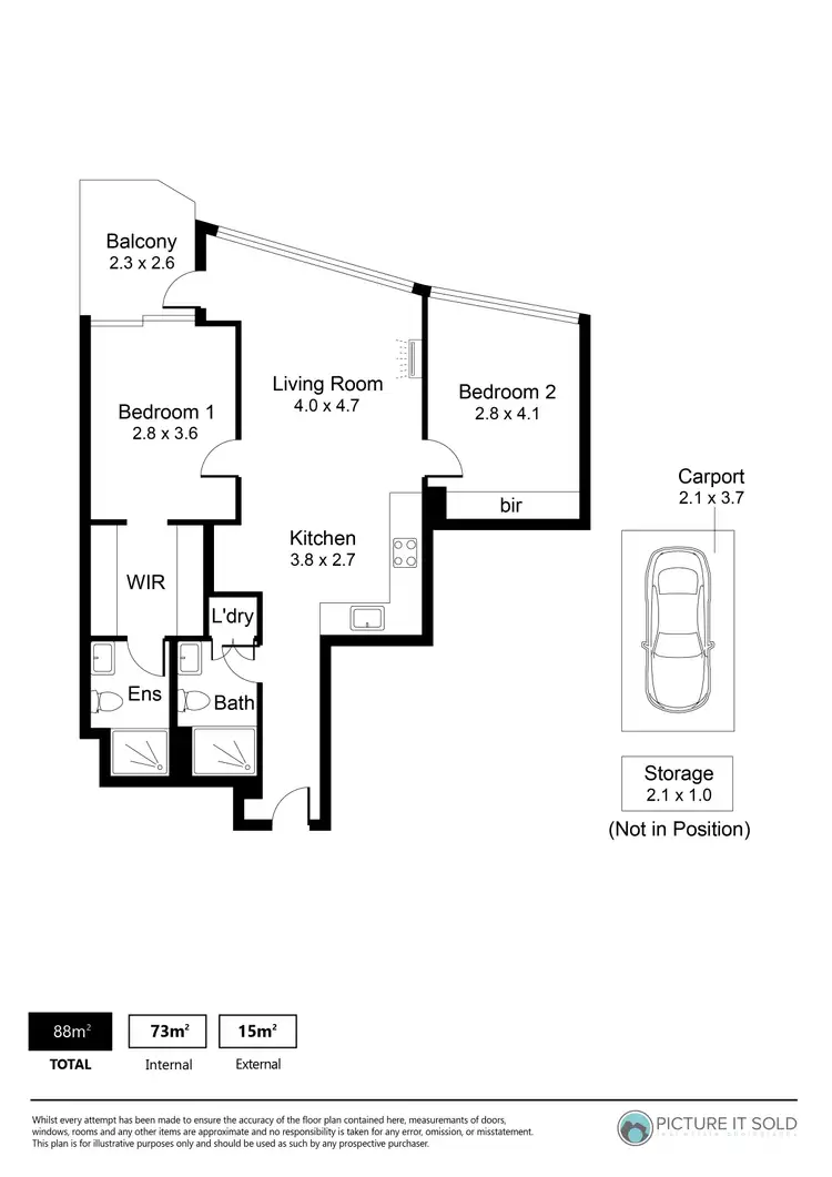 Floorplan of Homely apartment listing, 2008/15 Austin Street, Adelaide SA 5000