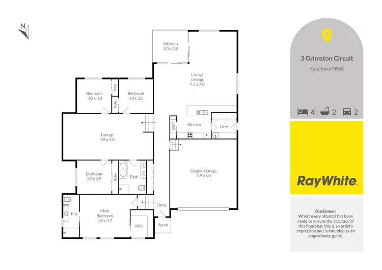 Floorplan of Homely house listing, 3 Grimston Circuit, Goulburn NSW 2580