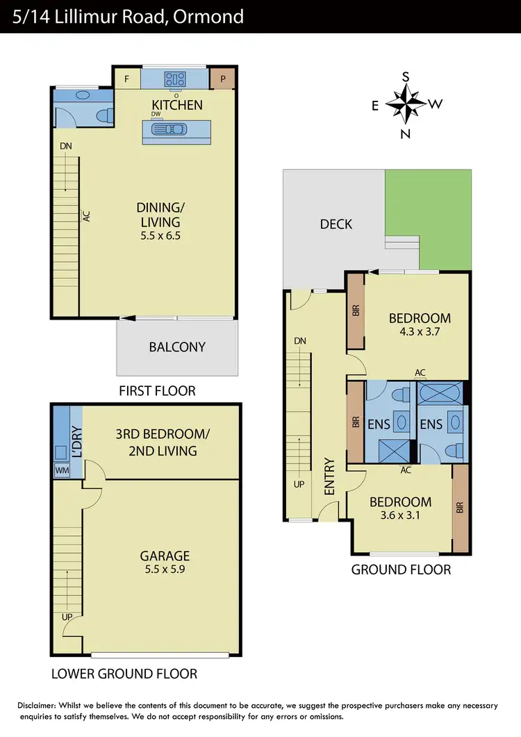 Floorplan of Homely townhouse listing, 5/14 Lillimur Road, Ormond VIC 3204