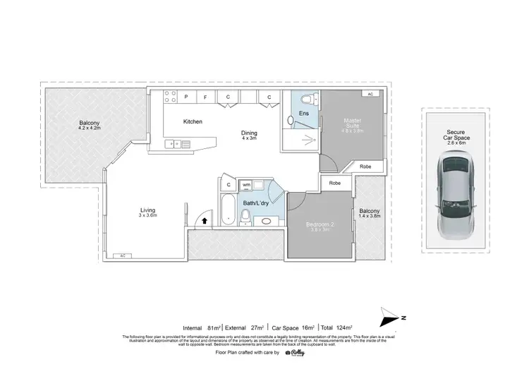 Floorplan of Homely apartment listing, 6/41 Rossiter Parade, Hamilton QLD 4007