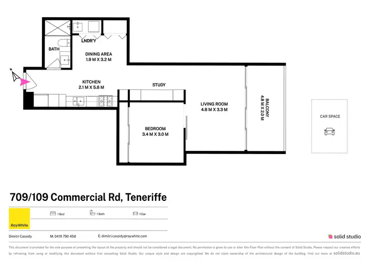 Floorplan of Homely apartment listing, TOP FLOOR/109 Commercial Road, Teneriffe QLD 4005