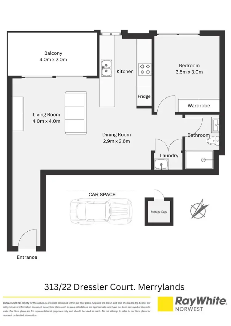 Floorplan of Homely apartment listing, 313/22 Dressler Court, Merrylands NSW 2160