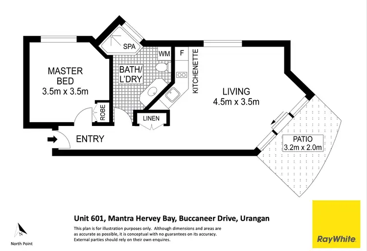 Floorplan of Homely unit listing, 601/The Mantra Buccaneer Drive, Urangan QLD 4655