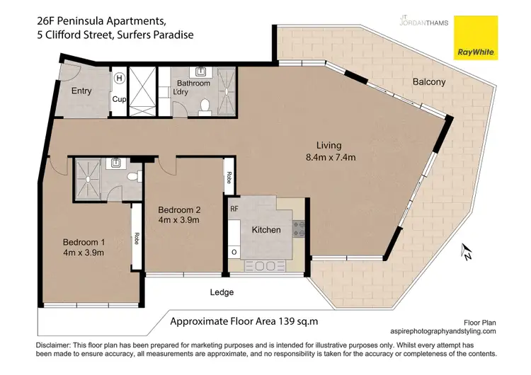 Floorplan of Homely apartment listing, 26F/5 Clifford Street, Surfers Paradise QLD 4217