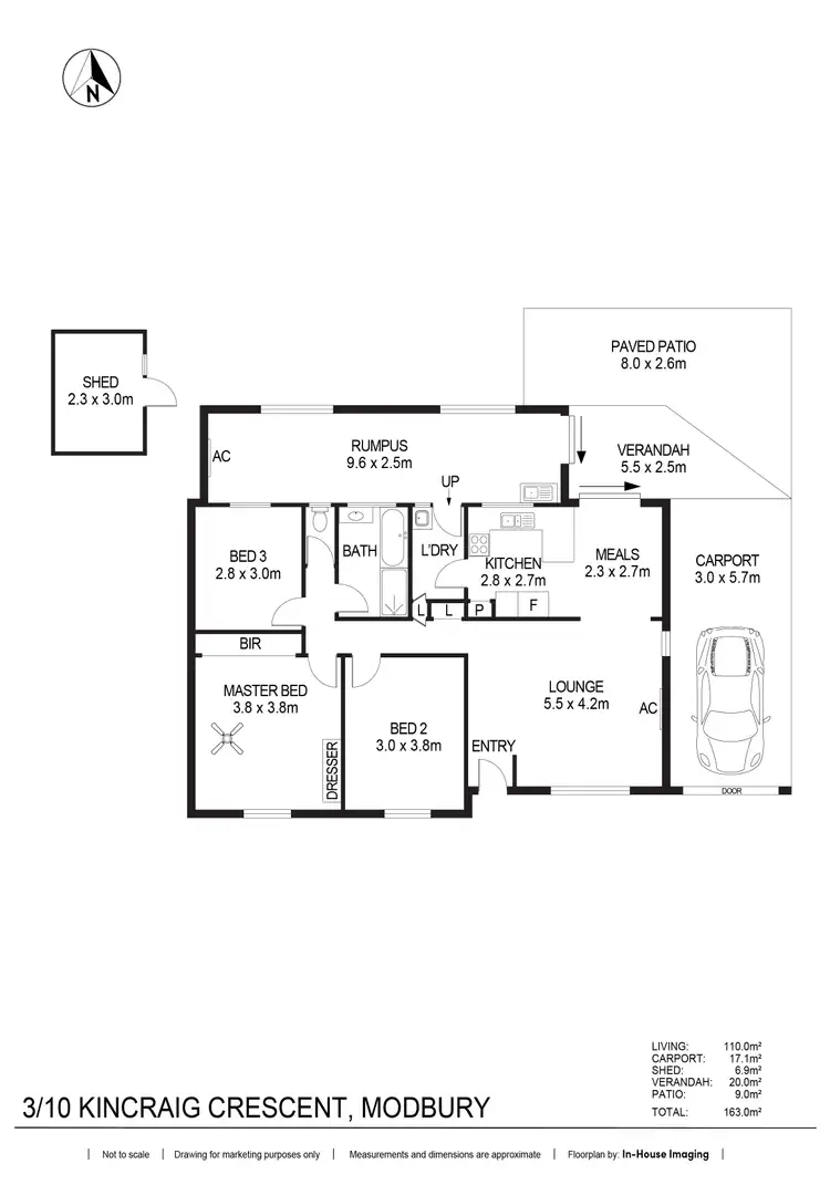 Floorplan of Homely unit listing, 3/10 Kincraig Crescent, Modbury SA 5092