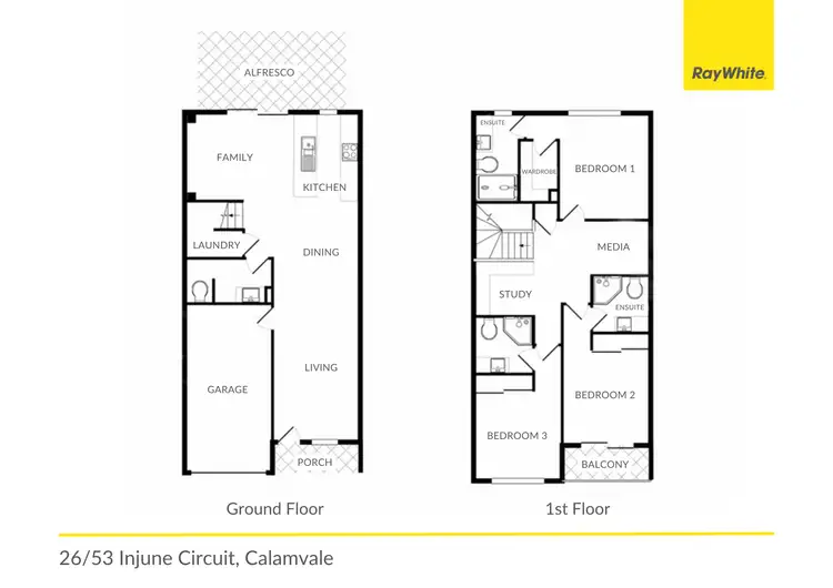 Floorplan of Homely townhouse listing, 26/53 Injune Circuit, Calamvale QLD 4116