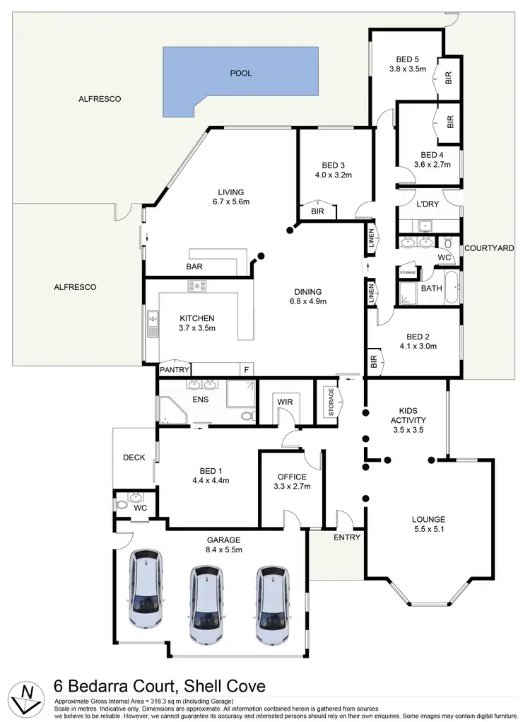 Floorplan of Homely house listing, 6 Bedarra Court, Shell Cove NSW 2529