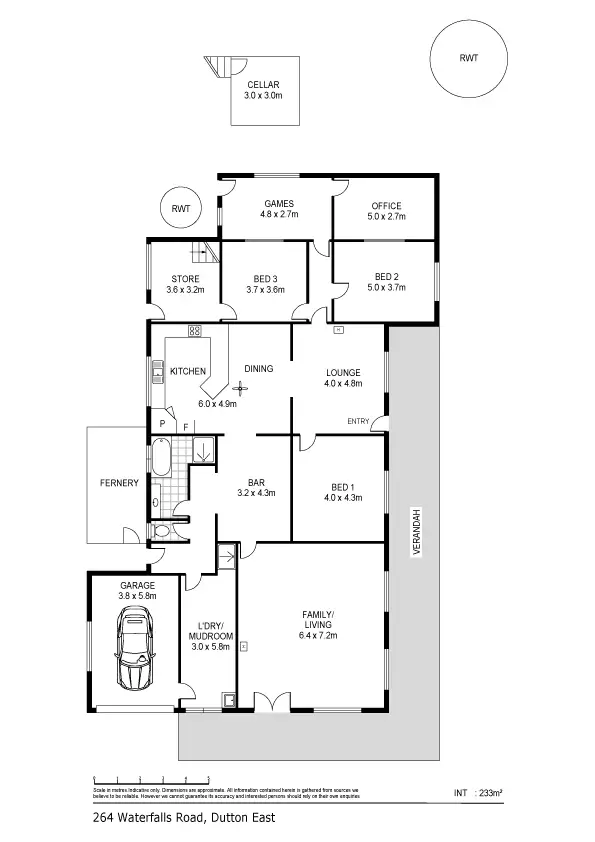 Floorplan of Homely rural property listing, 'Waterfalls' 264 Waterfalls Road, Dutton East SA 5356