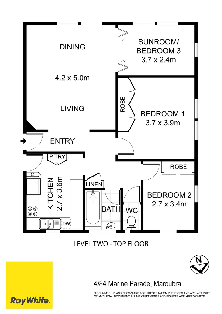 Floorplan of Homely apartment listing, 4/84 Marine Parade, Maroubra NSW 2035