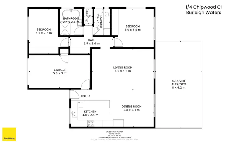 Floorplan of Homely semi-detached listing, 1/4 Chipwood Close, Burleigh Waters QLD 4220