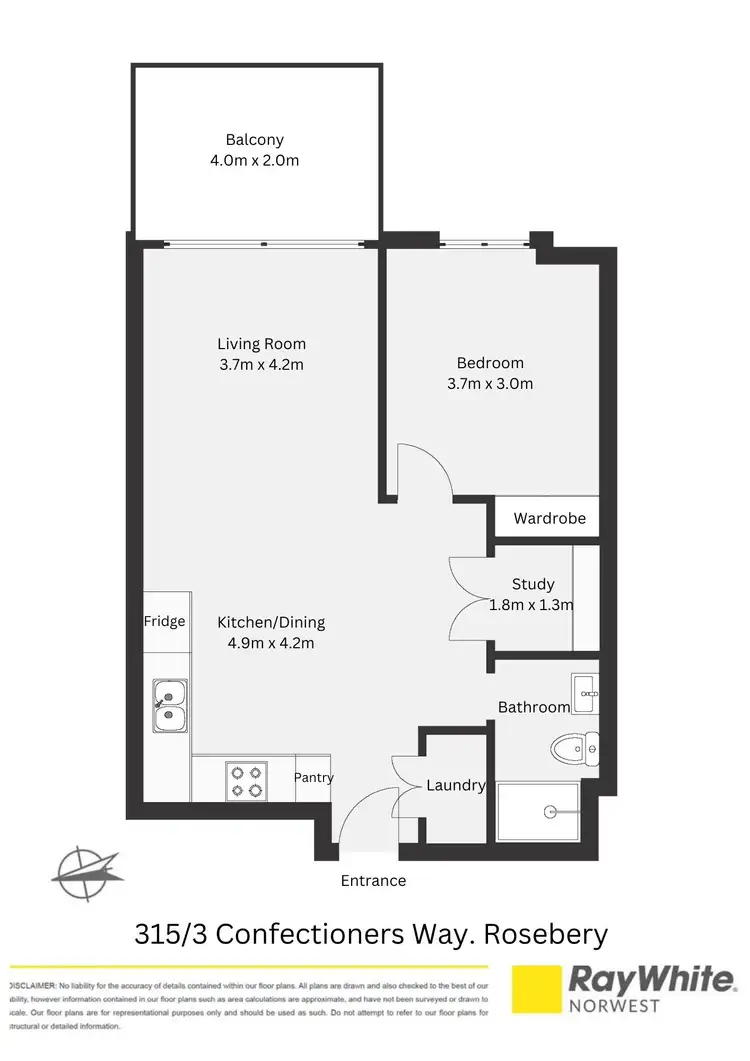 Floorplan of Homely apartment listing, 315/3 Confectioners Way, Rosebery NSW 2018