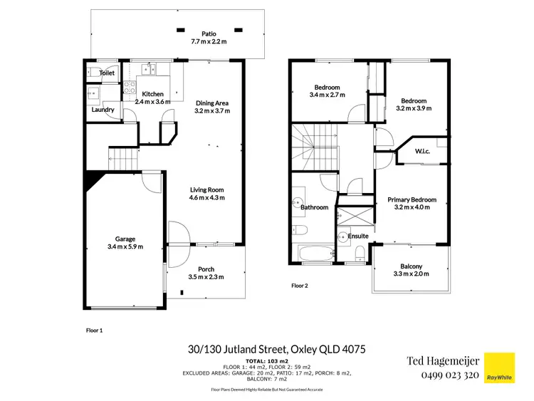 Floorplan of Homely townhouse listing, 30/130 Jutland Street, Oxley QLD 4075