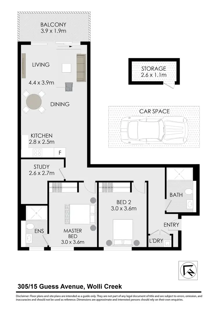Floorplan of Homely apartment listing, 305/15 Guess Avenue, Wolli Creek NSW 2205