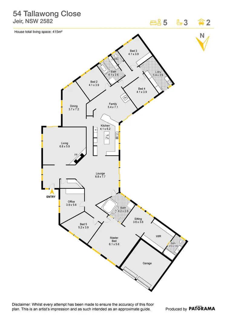 Floorplan of Homely rural property listing, "The Farm" 54 Tallawong Close, Wallaroo NSW 2618
