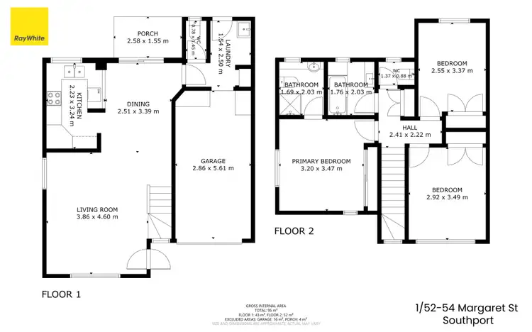 Floorplan of Homely townhouse listing, 1/52-54 Margaret Street, Southport QLD 4215