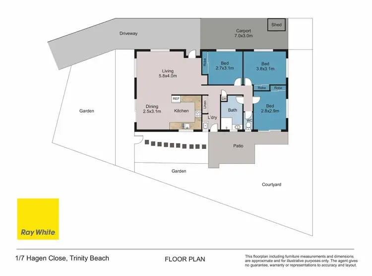 Floorplan of Homely house listing, 1/7 Hagen Close, Trinity Beach QLD 4879