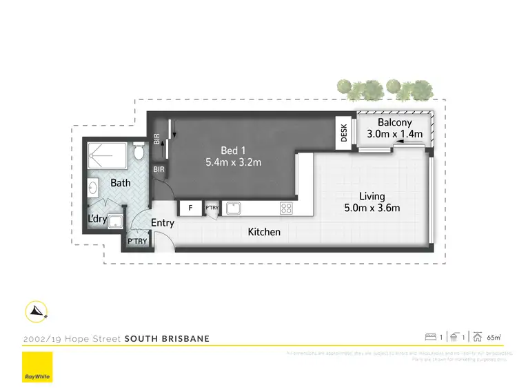 Floorplan of Homely apartment listing, 2002/19 Hope Street, South Brisbane QLD 4101