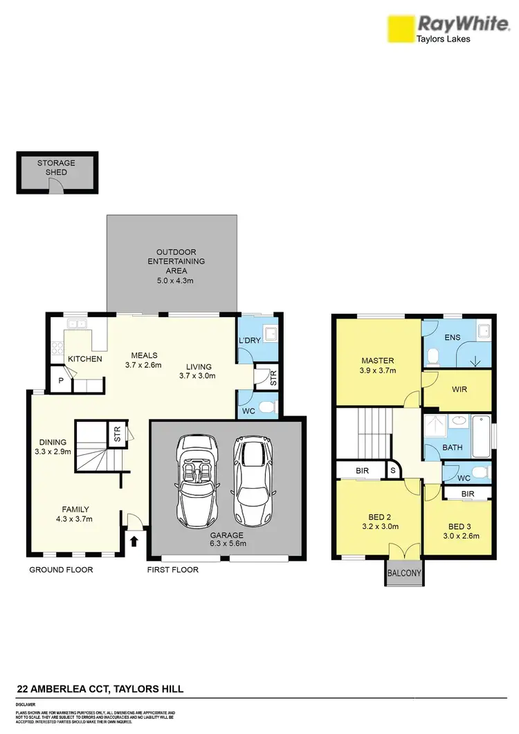 Floorplan of Homely townhouse listing, 22 Amberlea Circuit, Taylors Hill VIC 3037